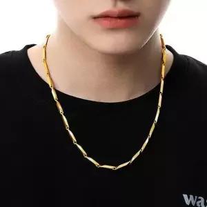 고품질 목걸이 18k 특수 압축 도금 남성 남자 대나무육각 티타늄 메달 (WBFAA04)