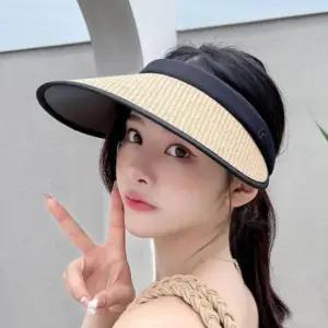 패션 스타일 여성선캡 해변모자 자외서차단 선캡