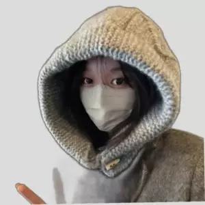 여성 트위드 니트 바라클라바 여자 후드 넥워머