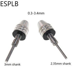 ESPLB 열쇠가없는 드릴 척 0.3-3.4mm 2.35mm/3M 호환m 알루미늄 스틸 생크 미니 비트 퀵 체인지 어댑터 변