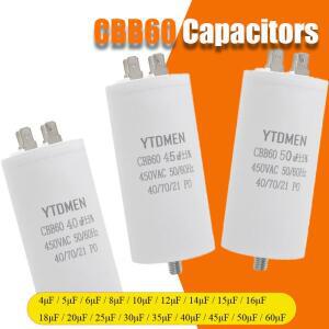 CBB60 모터 시동 커패시터 4-60μF 450VAC 나사/공기 압축기/워터 펌프/세탁기 펌프용 이중 삽입 4핀
