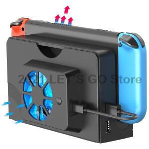[호환품]닌텐도 호환 스위치 호환 OLED 도크 스테이션 냉각 팬 스탠드 블루 라이트 USB 전원 외부 쿨러 액