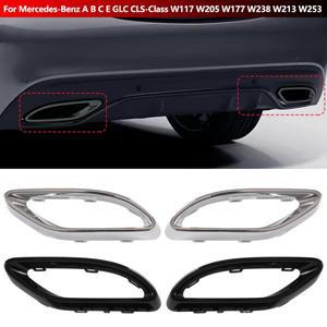 메르세데스-벤츠 호환 호환 A B C E GLC CLS-클래스 W117 W205 W238 W253용 글로스 블랙 배기 팁 커버  교