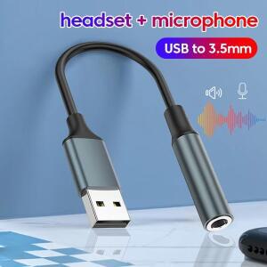 USB-3.5mm 잭 오디오 어댑터 케이블 USB-Aux USB 외장 사운드 카드 헤드폰 마이크 PC 노트북용