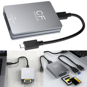 2in 1 CFexpress 타입 B SD 카드 리더 어댑터 USB 3.2 10Gbps 듀얼 슬롯 C to C/A 케이블 포함 SLR용