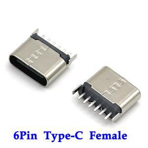 20/10/1pcs 6 핀  C SMT 소켓 커넥터 마이크로 USB 3.1 암 배치 SMD DIP PCB 디자인 DIY 고전류 충전