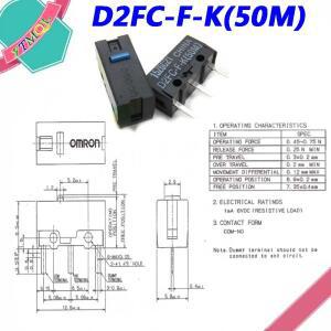 2Pcs 마우스 마이크로 스위치 D2FC-F-K(50M) 버튼 Fretting D2FC