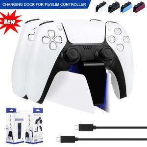 [호환품]PS5 듀얼 무선 게임 컨트롤러 핸들 충전 도크 스탠드 패드 용  고속 스테이션