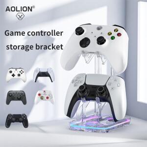 [호환품]RGB 듀얼 게임 컨트롤러 홀더 스위치 프로/PS5/Xbox 시리즈 X/PS4 조이스틱 랙 스탠드 용 아크릴