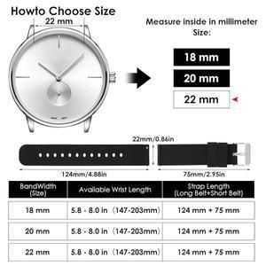 코비 실리콘 시계 밴드 18MM 20MM 22MM 남성용 교체 릴리스 스테인리스 소프트 버클 퀵 스트랩, 고무 스틸