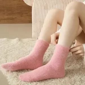 여자 뽀용 앙고라 하트 수면 양말