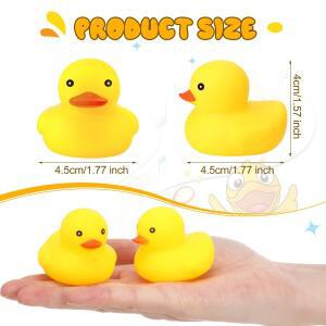 10-200pcs Yellow Rubber Duck Bath Toys, Mini Squeak Bulk for Tiny Baby Shower Preschool Party Suppl