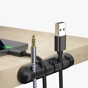 케이블 홀더 USB 충전기 충전선 정리 고정 거치대 5구 케이블타이고정 (WEB41E4)