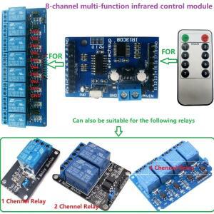 IR 적외선 제어 스위치 모듈 다기능 8 채널 지연 자동 잠금 인터락 릴레이 DIY 보드용 DC 5V 12V VS1838