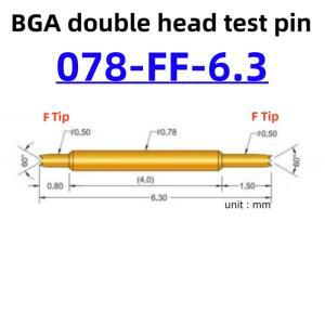 100pcs 양면  바늘 프로브 BGA 반도체 078-FF-6.3L 텔레스코픽 스프링 핀 6.3 포고