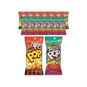 오리온 치즈뿌린 치킨팝 65g, 8개 + 치킨팝 닭강정 65g, 8개