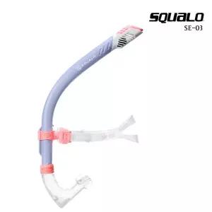 [스쿠알로] SQUALO 센터스노클3 SE-03 드라이탑 장착 수영 강습용 훈련 연습용품 라벤더핑크