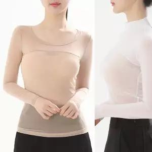 여성 골프웨어 긴이너 이너웨어 라운드 긴목 여름 냉감 티셔츠 UV차단 쿨티셔츠 러닝 등산 레저활동