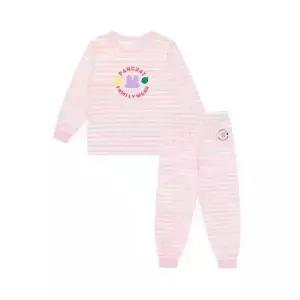 [팬콧키즈] 로고 스트라이프 모달 9부내의(BABY PINK)