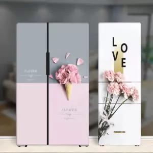 냉장고 리폼 시트지 파스텔 플라워 방수 접착식 인테리어 데코 스티커