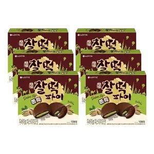 [롯데웰푸드]두쫀쿠 찰떡파이 피스타치오맛 300g x6개