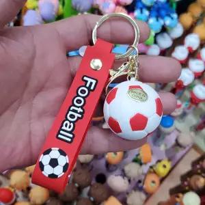 축구공 스트랩 열쇠고리 키링 키홀더 키체인 키고리 가방고리 (레드)