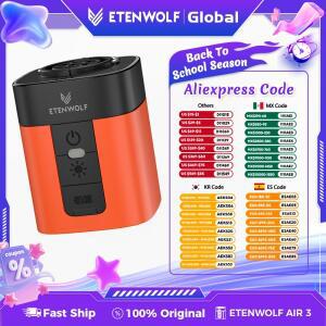 ETENWOLF Air 3 전기 공기 펌프 2600mAh 배터리 및 라이트 에어 매트리스 슬리핑 패드 풀 플로트 용 휴대용