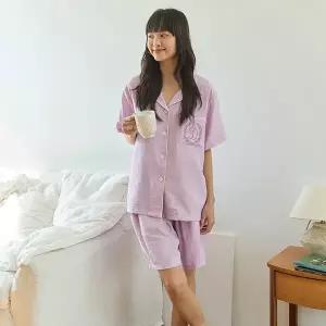 댑 옥스포드 퍼플 레이온 잠옷세트 여성용_DPJ17359