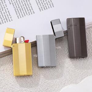 Bic J5 미니 라이터 빈티지 홀더 크리 에이 티브 플립 커버 보호 쉘에 대 한 아연 합금 케이스