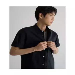 [매장정품] 8seconds 옥스포드 오버핏 반소매 셔츠 네이비 772784