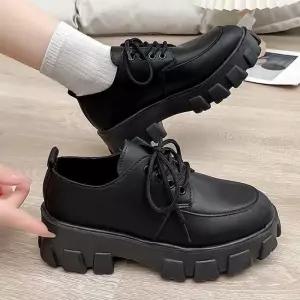 [룽스_62]학생 통굽 키높이 로퍼 친구 선물 검정 구두