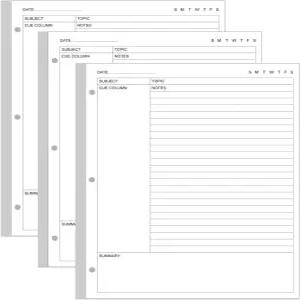 3팩 A4 코넬 노트 필러 페이퍼 - 3홀 루즈 150매 / 300페이지 100gsm 흰색 8.5인치 x 11인치