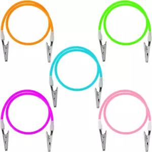 5Pcs 턱받이 홀더 치과용 냅킨 클립 금속 있는 넥 체인 랜야드가 실리콘 컬러 홀더밝은 색상 시리즈