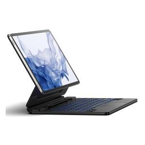탭 S10 플러스 /S9 FE /S8 /S7 케이스(키보드 12 4인치 캔틸레버 마그네틱 스탠드 멀티터치 트랙패드 백라이트 S 펜 홀더 블랙