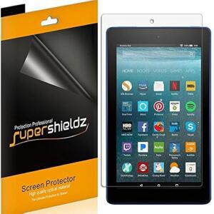Fire HD 8 태블릿 8인치용 슈퍼쉴즈(3팩)(8세대 및 7세대 전용 2018년 2017년 출시) 화면 보호기 고화질 클리어 (PET)