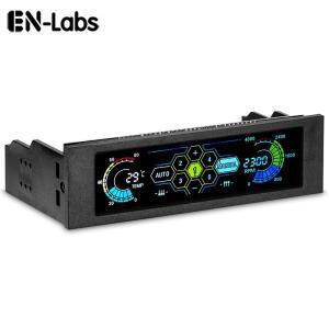 5.25인치 터치스크린 LCD 5방향 팬 속도 컨트롤러-PC 컴퓨터 냉각 온도 컨트롤러 모니터 전면 창