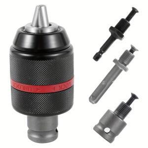 4set/set 드릴 척 어댑터 키트 1-13M 호환m 자체 조임 핸드 열쇠가 없는 1/2inch-20UNF 생크 1/4인치 육각