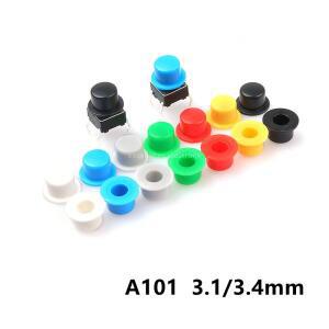 100PCS 6x6 택트 스위치 A101 버튼 라운드 캡 푸시 키 크기 4.5mm x 7.4mm 내경 3.1 /