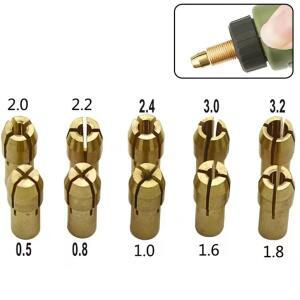 10Pcs 미니 드릴 척 어댑터 0.5mm-3.2mm Dremel 전원 로타리 도구 용 마이크로 콜레트 황동