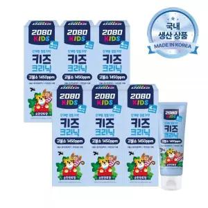 2080 키즈크리닉 치약 어린이 불소 4단계 순한민트 80gX6입 MNS