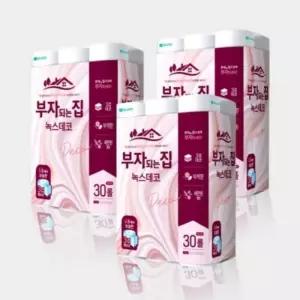 [룽스_63]녹스데코 3겹 30m 30롤 롤휴지 x 3팩