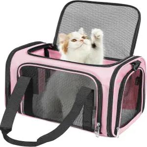 디스칼라 고양이 반려견 캐리어 최대 15파운드 TSA 항공사 소형견용 강아지 접이식 소프트 사이드 여행 -