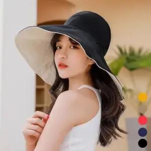 [패션] 와이드챙 햇빛 차단 양면 버킷햇 모자 데일리