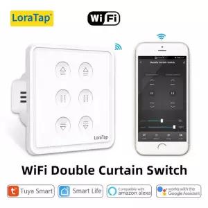 전동커튼 Tuya 스마트 라이프 EU WiFi 더블 커튼 블라인드 스위치 롤러 셔터 전기 모터 Google 홈 Alexa Ec