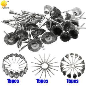 45pcs 미니 로터리 스테인레스 스틸 와이어 휠 브러시 작은 브러쉬 세트 dremel 드릴 로타리 도구 액세서리