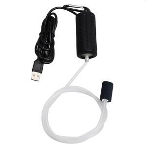 아쿠아리움 에어 펌프 미니 USB 어항 산소 휴대용 초침묵 에어레이터 에너지 절약형 버블러, 스톤 및 싱글 콘센트 실리콘 튜브 1W