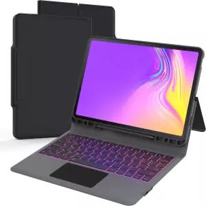 삼성 갤럭시 탭 S7 FE/S8 플러스 12.4 키보드 케이스 12.4인치 S8+용 7가지 색상 백라이트 트랙패드