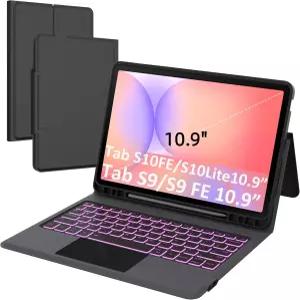 삼성 갤럭시 탭 S10 라이트 FE/S9 10.9 /S9 키보드 케이스 2025용 7가지 색상 백라이트 스마트 트랙패드 -