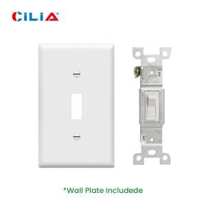 단극 토글 스위치 15A 120V 60Hz PVC 흰색 전면판 벽걸이형 온/오프