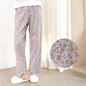토토와모모 [보리보리] 꽃무늬 여성 잠옷 바지 예쁜 파자마 홈웨어 AP7/9-182 60수 순면 블루 571511Moony